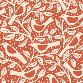 Pattern of Birds and Leaves by Nic Squirrell