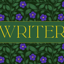 Periwinkle Floral Pattern - Writer by Snow Iris Studio