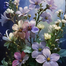 Periwinkle Flower Oil Painting by Nature Oil Painting