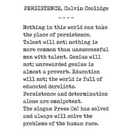 Persistence - Calvin Coolidge Quote - Press On - Motivational, Inspiring Quote - Typewriter, Minimal by Studio Grafiikka
