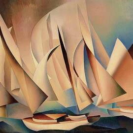 Pertaining To Yachts and Yachting - Abstract sailboats by Charles Sheeler by Charles Sheeler