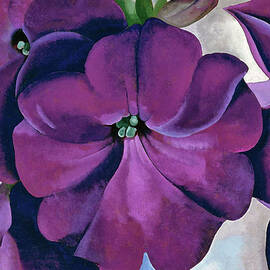Petunias - Modernist purple flower painting by Georgia O'Keeffe by Georgia O'Keeffe