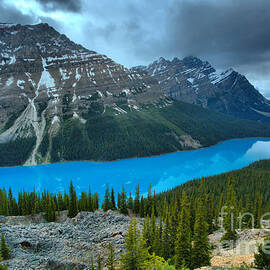 Peyto Lake Summer Storm Reflections by Adam Jewell