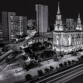 Philadelphia PA Temple BW by Susan Candelario