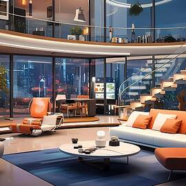 Photorealistic depiction of a modern  smart home interior No 2 by Andre Petrov