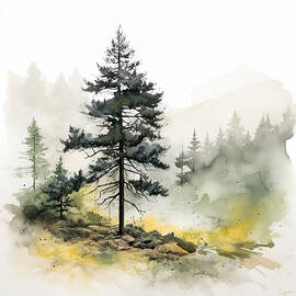 Pine Forest Art by Lourry Legarde