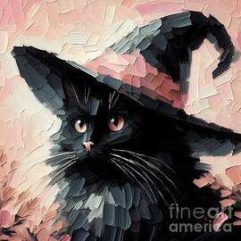 Pink Nose Witches Cat by Lucia Stewart