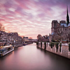 Pink Sunset of Notre Dame by Serge Ramelli