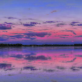 Pink Sunset Over Schofield Skyline Panoramic by Dale Kauzlaric