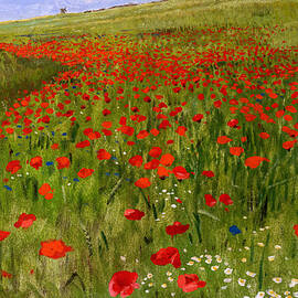 Pipacsmezo, Poppy field  by Szinyei Merse Pal - Hungarian painters by Szinyei Merse Pal