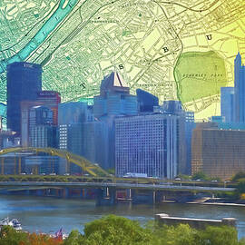 Pittsburgh Map Painting by Dan Sproul