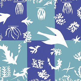 Polynesie, la mer - Polynesia, The Sea - Collage with sea creatures of Tahiti by Henri Matisse by Henri E B Matisse