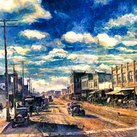 Ponca City, Oklahoma, in 1910 - digital painting made from old photo by Nicko Prints