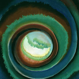 Pond in the woods - modernist abstract landscape painting by Georgia O'Keeffe by Georgia O'Keeffe