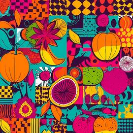 Pop art pattern with bold vibrant colours by Andre Petrov
