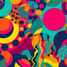 Pop art pattern with bold vibrant colours No 2 by Andre Petrov