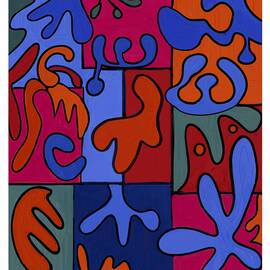 Popping - Organic Motion Abstract Painting  by Sonja Kraft