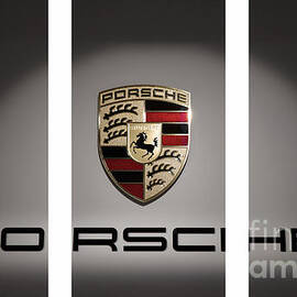 Porsche Car Emblem Triptych by Stefano Senise