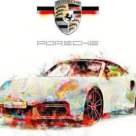 Porsche Car Wide Abstract  by Stefano Senise