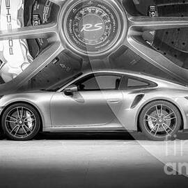 Porsche Poster Wall Art Black and White by Stefano Senise