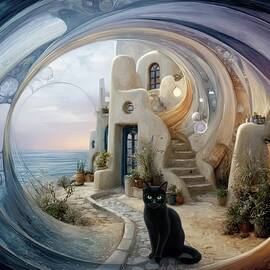 Portal Cottage With Gratuitous Cat by Eris And AI