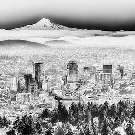 Portland Cityscape and Mountain View by Bruce Block
