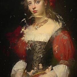 Portrait of a Lady Renaissance Style by Nature Oil Painting