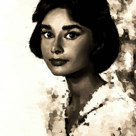 Portrait of  Audrey Hepburn BW by Gradify Creations