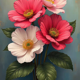 Portulaca Grandiflora Flower Oil Painting by Nature Oil Painting
