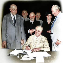 President Roosevelt Signing Social Security Act by Jim Butcher