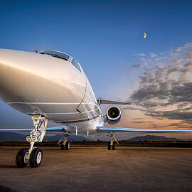 Private Jet Under Evening Sky - Fine Art Aviation Photography by Dave Koch by Dave Koch - Aircraft Photography