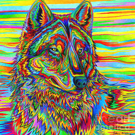 Psychedelic Wolf by Rebecca Wang