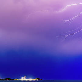 Purple Skies Lightning by Tommy Farnsworth