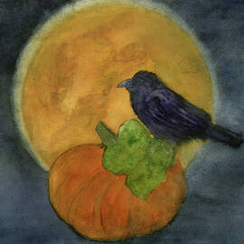 Quoth the Raven Upon a Pumpkin by Elizabeth Reich