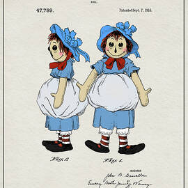 Raggedy Ann Doll Patent - Colorized by Dale Kincaid