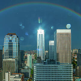 Rainbow over Seattle Washington by Tommy Farnsworth