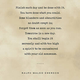 Ralph Waldo Emerson Quote 01 - Typewriter quote on Old Paper - Literary Poster - Book Lover Gifts by Studio Grafiikka