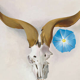 Ram's Head and Blue Morning Glory by Georgia O'Keeffe by Georgia O'Keeffe