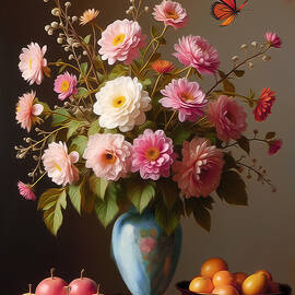 Ranunculus Wall Art Floral Still Life by Nature Oil Painting