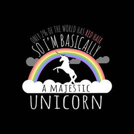 Red Hair Majestic Unicorn Funny Redhead by Flippin Sweet Gear