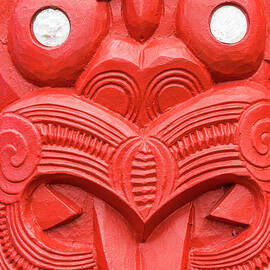Red Maori carving, Whakarewarewa, New Zealand  by Neale And Judith Clark