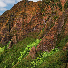 Red Pinnacles - Na Pali Coast - Kauai, Hawaii by Abbie Warnock