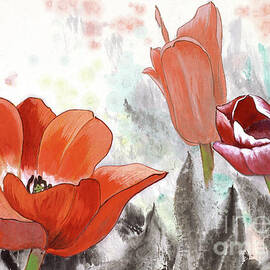 Red Tulips by Wang Zhenhua