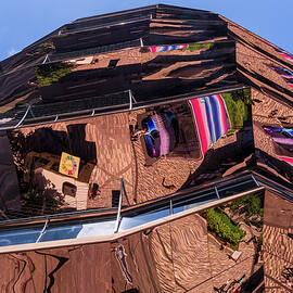 Reflective surface of the Vessel in Hudson Yards Manhattan by Steven Heap