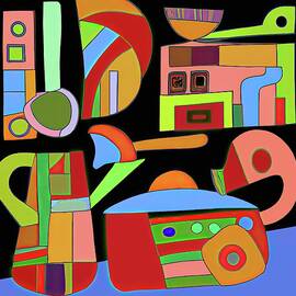 Retro Kitchen Abstract Forms by Tatiana Travelways