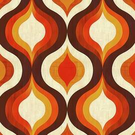 Retro_70s_patterns_warm_colors_funky_shapes_nostalgic_No 1 by Andre Petrov