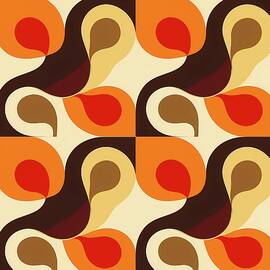 Retro_70s_patterns_warm_colors_funky_shapes_nostalgic_No 2 by Andre Petrov