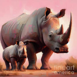 Rhino momma by Lucia Stewart