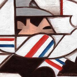 Abstract Richard Petty Race Car Art Print by Tommervik