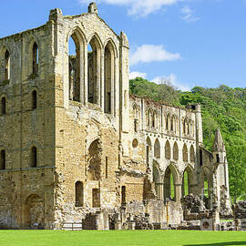 Rievaulx Abbey ruins, Rievaulx village, North York Moors National park, Yorkshire, England, UK by Neale And Judith Clark